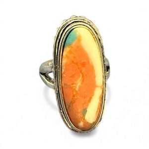 Vintage Orange Oval Ring